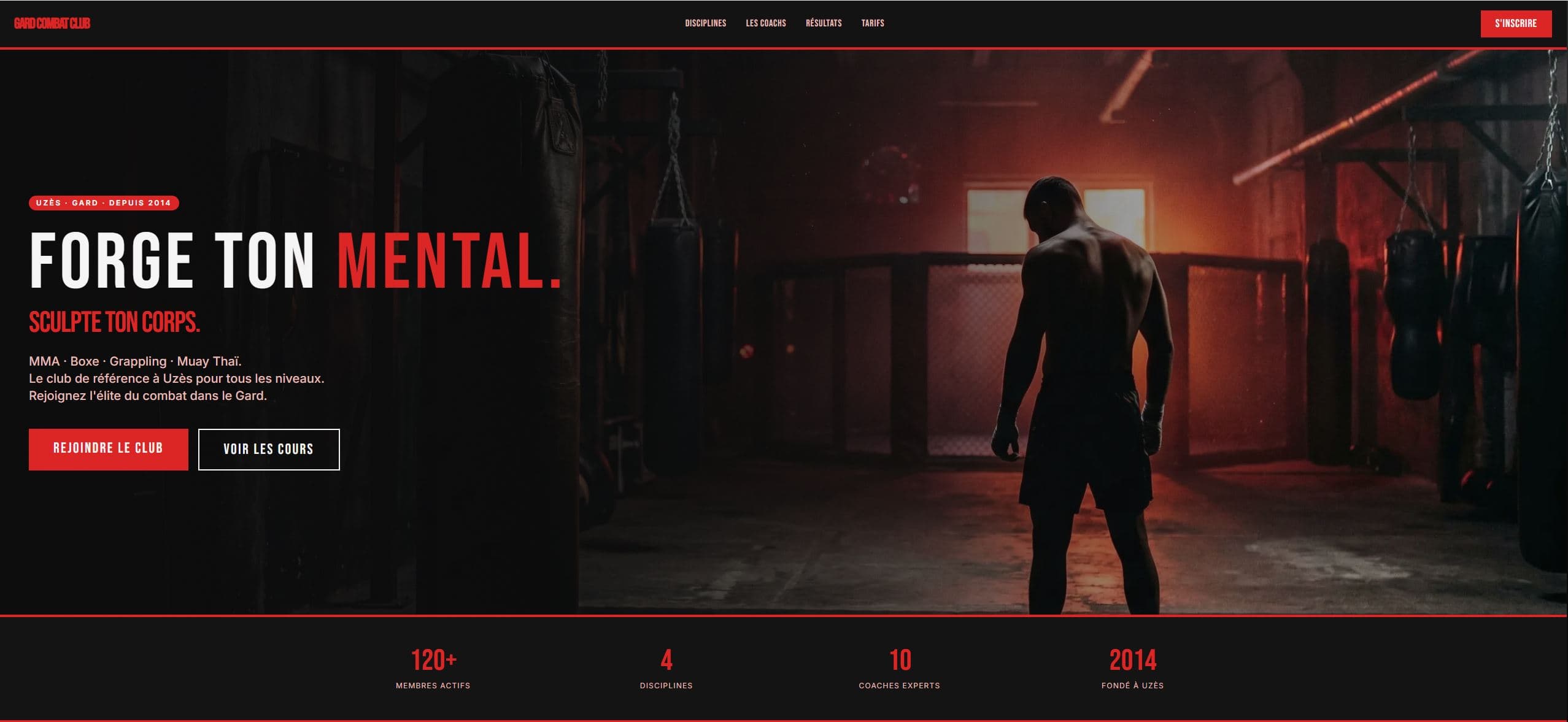 Démo site club sportif — Gard Combat Club