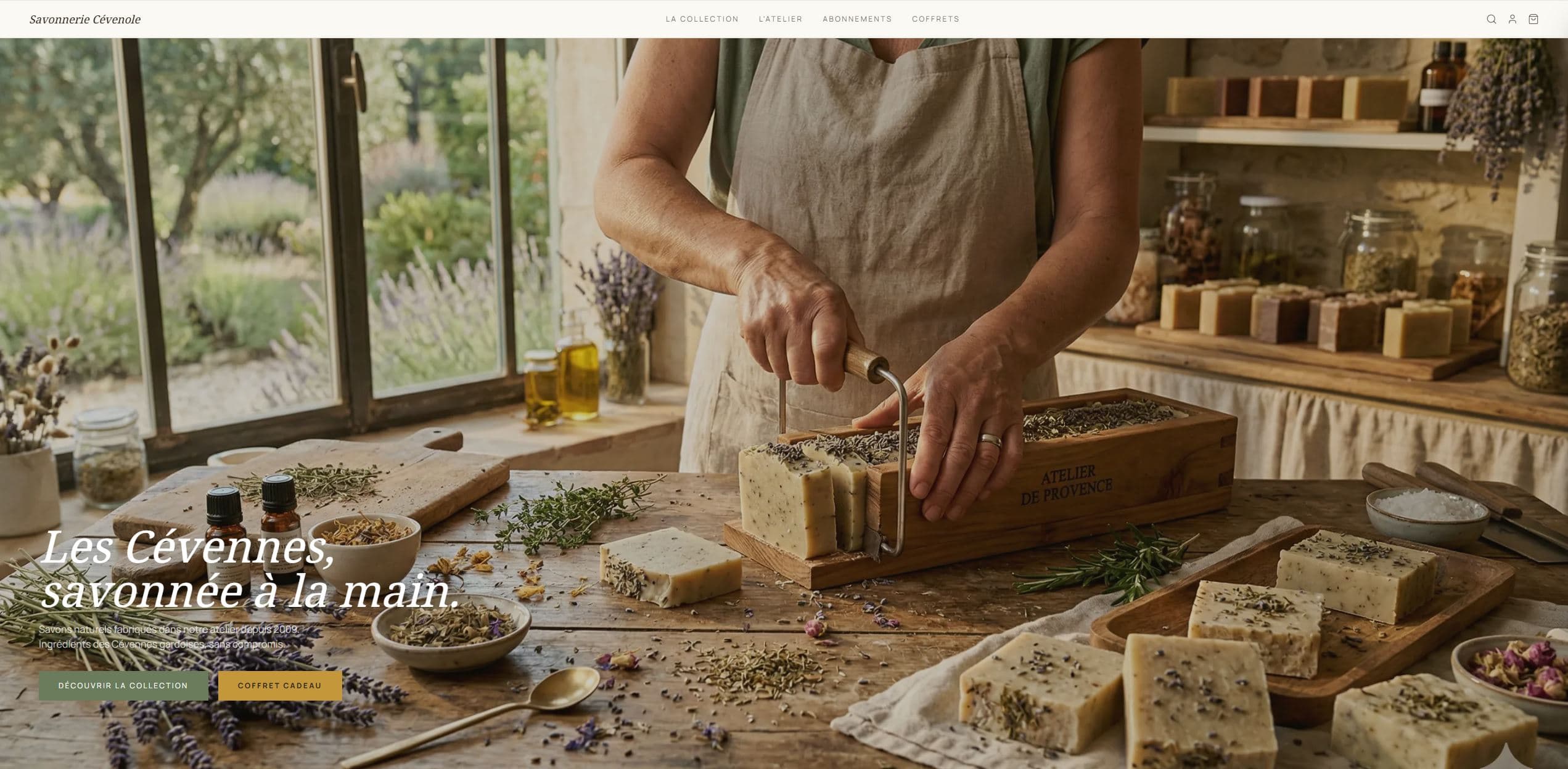 Démo boutique e-commerce — Savonnerie Cévenole