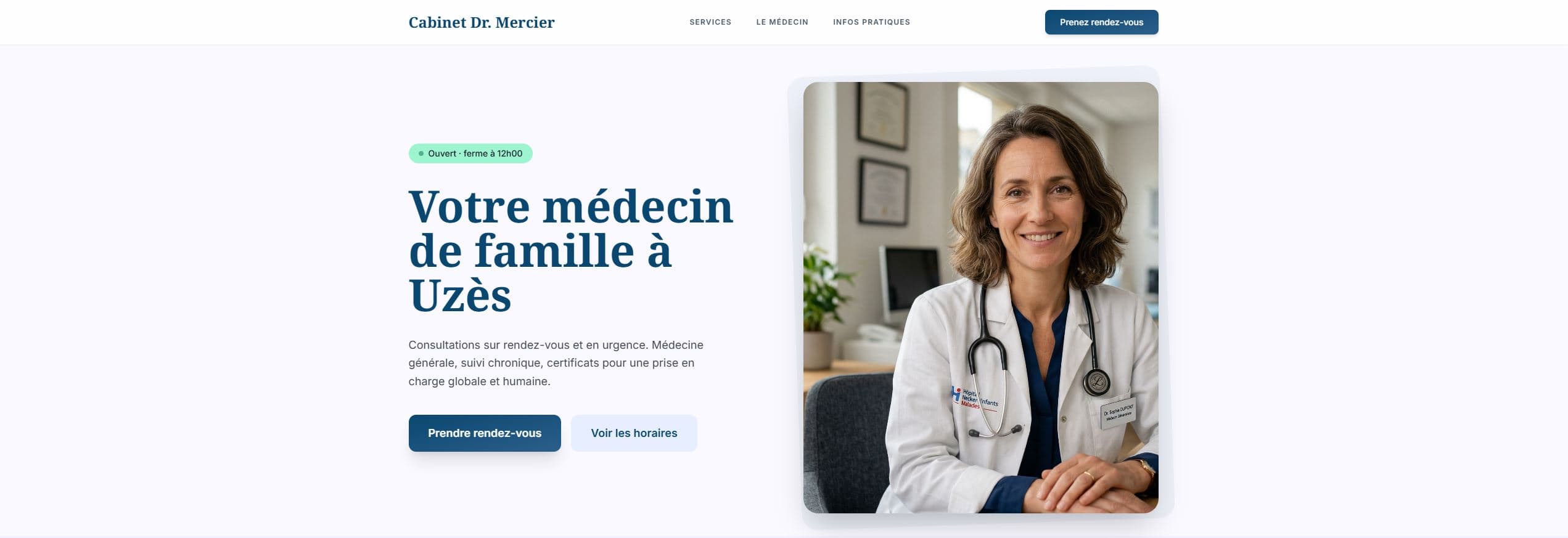 Démo site médecin — Dr. Mercier